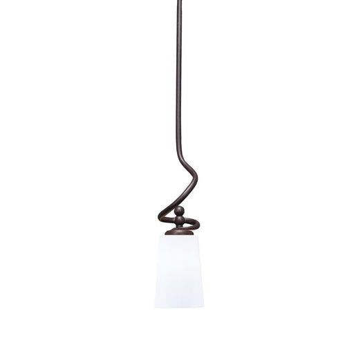 Toltec Capri 4.5in 1-Light Mini Pendant | Dark Granite and White Opal Glass | Kitchen Island & Dining Room | 4.5 x 4.5 x 17 in | Model 901-DG-261