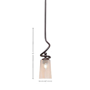 Toltec Capri 4.5in 1-Light Mini Pendant | Modern Dark Granite and Amber Gradient Glass | Kitchen Island & Dining Room | 4.5 x 17 in | Model 901-DG-263