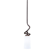 Toltec Capri 5in 1-Light Mini Pendant | Modern Dark Granite and White Opal Glass | Kitchen Island & Dining Room | 5 x 20 in | Model 901-DG-291
