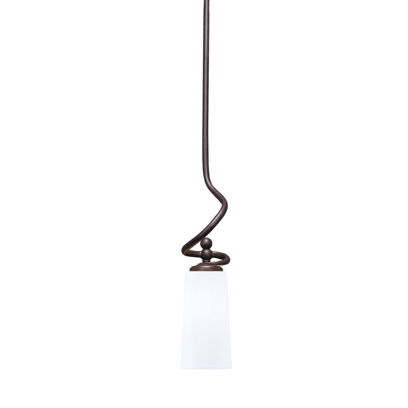 Toltec Capri 5in 1-Light Mini Pendant | Modern Dark Granite and White Opal Glass | Kitchen Island & Dining Room | 5 x 20 in | Model 901-DG-291