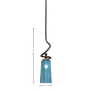 Toltec Capri 5in 1-Light Mini Pendant | Modern Dark Granite and Blue Gradient Glass | Kitchen Island & Dining Room | 5 x 20 in | Model 901-DG-295