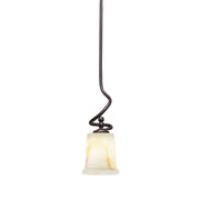 Toltec Capri 5in 1-Light Mini Pendant | Dark Granite Steel and Natural Stone Glass | Kitchen Island & Dining Room | 5 x 16.25 in | Model 901-DG-4128