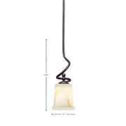 Toltec Capri 5in 1-Light Mini Pendant | Dark Granite Steel and Natural Stone Glass | Kitchen Island & Dining Room | 5 x 16.25 in | Model 901-DG-4128