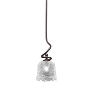 Toltec Capri 7in 1-Light Mini Pendant | Dark Granite Steel and Clear Lava Glass | Kitchen Island & Dining Room | 7 x 16.75 in | Model 901-DG-4230