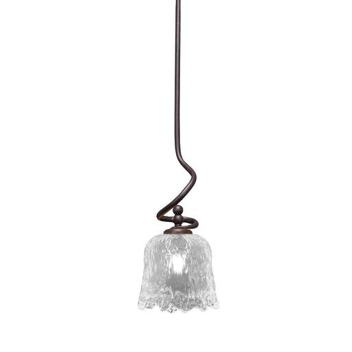 Toltec Capri 7in 1-Light Mini Pendant | Dark Granite Steel and Clear Lava Glass | Kitchen Island & Dining Room | 7 x 16.75 in | Model 901-DG-4230