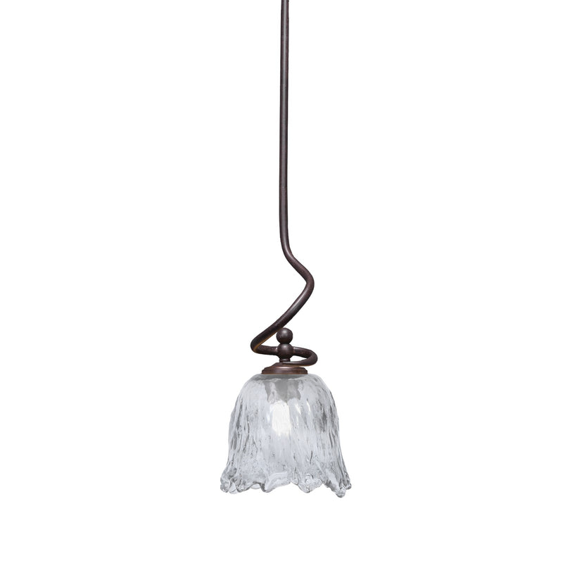 Toltec Capri 7in 1-Light Mini Pendant | Dark Granite Steel and Smoke Lava Glass | Kitchen Island & Dining Room | 7 x 16.75 in | Model 901-DG-4232