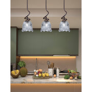 Toltec Capri 7in 1-Light Mini Pendant | Dark Granite Steel and Smoke Lava Glass | Kitchen Island & Dining Room | 7 x 16.75 in | Model 901-DG-4232