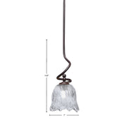 Toltec Capri 7in 1-Light Mini Pendant | Dark Granite Steel and Smoke Lava Glass | Kitchen Island & Dining Room | 7 x 16.75 in | Model 901-DG-4232