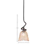 Toltec Capri 7in 1-Light Mini Pendant | Dark Granite Steel and Amber Lava Glass | Kitchen Island & Dining Room | 7 x 16.75 in | Model 901-DG-4233