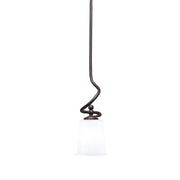 Toltec Capri 5in 1-Light Mini Pendant | Modern Dark Granite and White Opal Glass | Kitchen Island & Dining Room | 5 x 16 in | Model 901-DG-5031