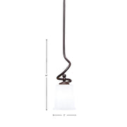 Toltec Capri 5in 1-Light Mini Pendant | Modern Dark Granite and White Opal Glass | Kitchen Island & Dining Room | 5 x 16 in | Model 901-DG-5031