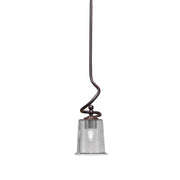 Toltec Capri 5in 1-Light Mini Pendant | Modern Dark Granite and Smoke Bubble Glass | Kitchen Island & Dining Room | 5 x 16 in | Model 901-DG-5032