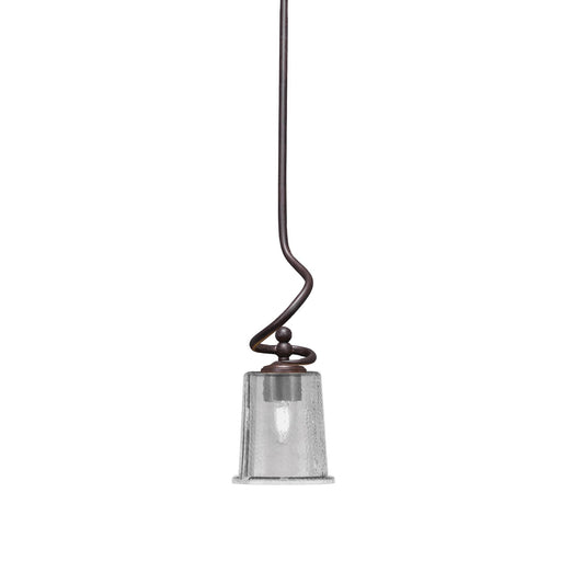 Toltec Capri 5in 1-Light Mini Pendant | Modern Dark Granite and Smoke Bubble Glass | Kitchen Island & Dining Room | 5 x 16 in | Model 901-DG-5032