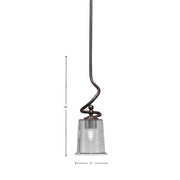 Toltec Capri 5in 1-Light Mini Pendant | Modern Dark Granite and Smoke Bubble Glass | Kitchen Island & Dining Room | 5 x 16 in | Model 901-DG-5032