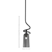 Toltec Capri 5in 1-Light Mini Pendant | Modern Matte Black and Smoke Bubble Glass | Kitchen Island & Dining Room | 5 x 20 in | Model 901-MB-292