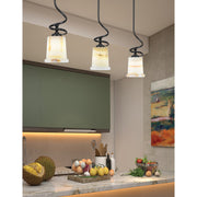 Toltec Capri 5in 1-Light Mini Pendant | Modern Matte Black and Natural Stone Shade | Kitchen Island & Dining Room | 5 x 16.25 in | Model 901-MB-4128
