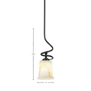 Toltec Capri 5in 1-Light Mini Pendant | Modern Matte Black and Natural Stone Shade | Kitchen Island & Dining Room | 5 x 16.25 in | Model 901-MB-4128