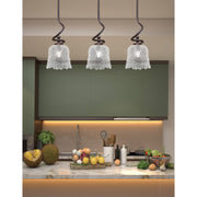 Toltec Capri 7in 1-Light Mini Pendant | Modern Matte Black and Clear Lava Glass | Kitchen Island & Dining Room | 7 x 16.75 in | Model 901-MB-4230