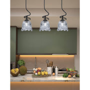 Toltec Capri 7in 1-Light Mini Pendant | Modern Matte Black and Smoke Lava Glass | Kitchen Island & Dining Room | 7 x 16.75 in | Model 901-MB-4232