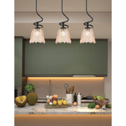 Toltec Capri 7in 1-Light Mini Pendant | Modern Matte Black and Amber Lava Glass | Kitchen Island & Dining Room | 7 x 16.75 in | Model 901-MB-4233