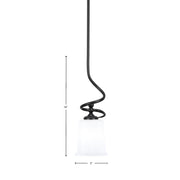 Toltec Capri 5in 1-Light Mini Pendant | Modern Matte Black and White Opal Glass | Kitchen Island & Dining Room | 5 x 16 in | Model 901-MB-5031