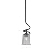Toltec Capri 5in 1-Light Mini Pendant | Modern Matte Black and Smoke Bubble Glass | Kitchen Island & Dining Room | 5 x 16 in | Model 901-MB-5032