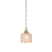Toltec Zola 6in 1-Light Pendant | Modern New Age Brass Steel and Amber Textured Glass | Kitchen Island & Dining Room | 6 x 6 x 6.75 in | Model 92-NAB-4613