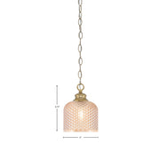Toltec Zola 6in 1-Light Pendant | Modern New Age Brass Steel and Amber Textured Glass | Kitchen Island & Dining Room | 6 x 6 x 6.75 in | Model 92-NAB-4613