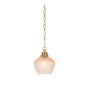 Toltec Zola 6in 1-Light Pendant | Modern New Age Brass Steel and Amber Textured Glass | Kitchen Island & Dining Room | 6 x 6.75 x 7.75 in | Model 92-NAB-4623