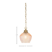 Toltec Zola 6in 1-Light Pendant | Modern New Age Brass Steel and Amber Textured Glass | Kitchen Island & Dining Room | 6 x 6.75 x 7.75 in | Model 92-NAB-4623