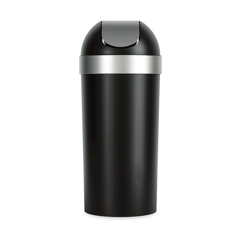 Umbra Venti Trash Can 16.5 Gallons, Black/Nickel