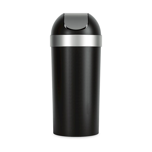 Umbra Venti Trash Can 16.5 Gallons, Black/Nickel