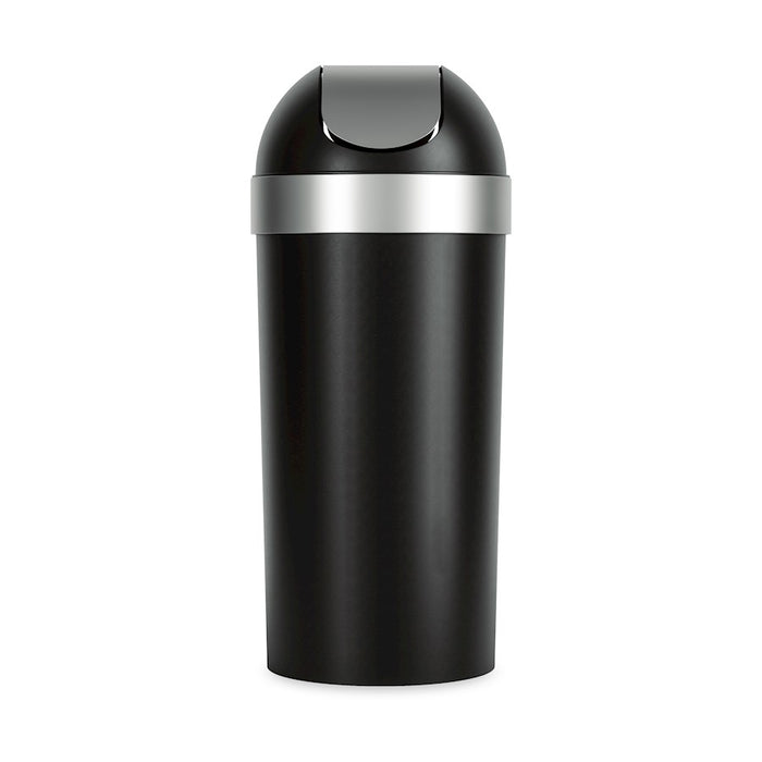 Umbra Venti Trash Can 16.5 Gallons, Black/Nickel