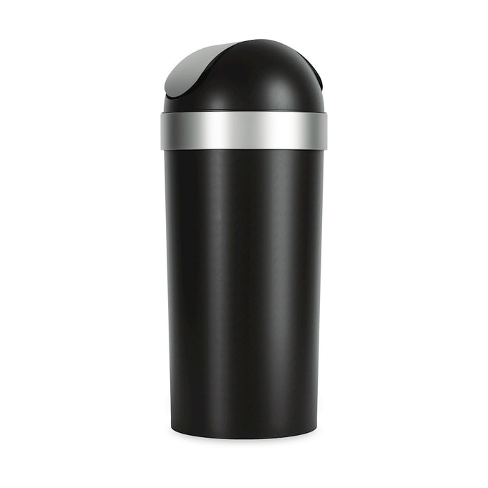 Umbra Venti Trash Can 16.5 Gallons, Black/Nickel