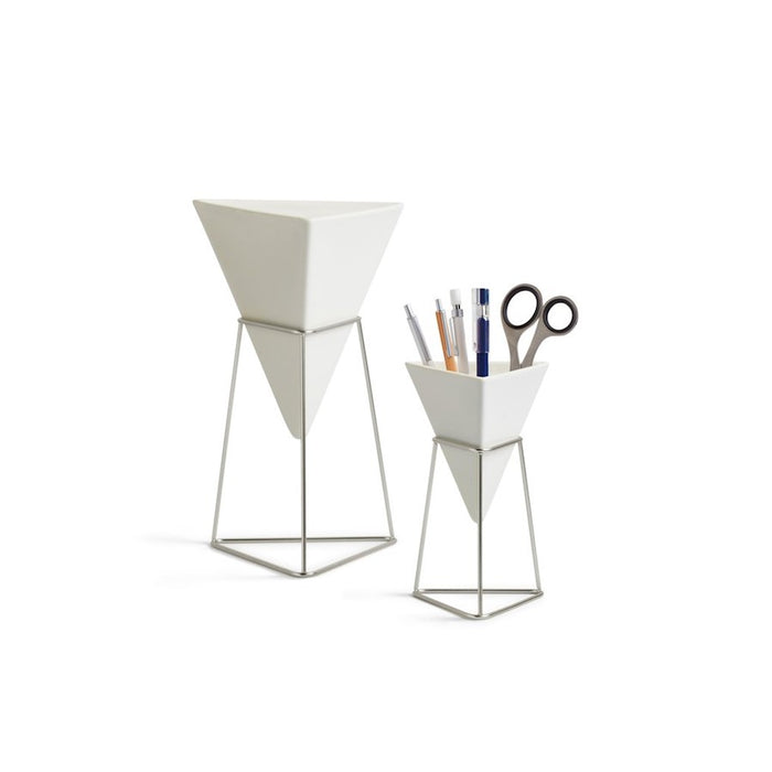Umbra Trigg Tabletop Set of 2 Small + Large, White/Nickel