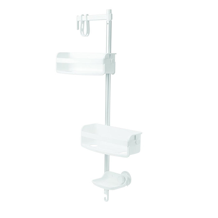 Umbra Flipside Shower Caddy, White/Aluminum