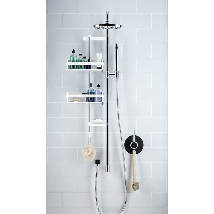 Umbra Flipside Shower Caddy, White/Aluminum