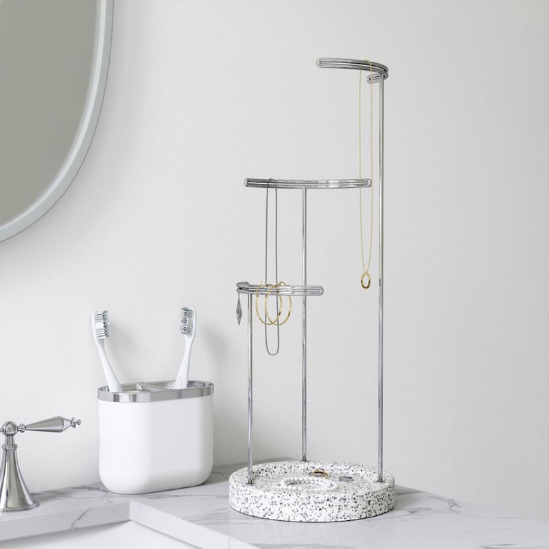 Umbra Tesora Jewelry Stand Terrazzo, Grey/Multi