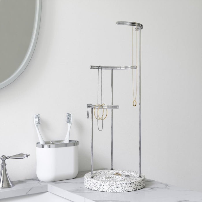 Umbra Tesora Jewelry Stand Terrazzo, Grey/Multi