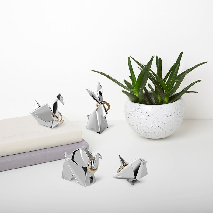 Umbra Origami Animals 3 Pack Ringholders, Chrome
