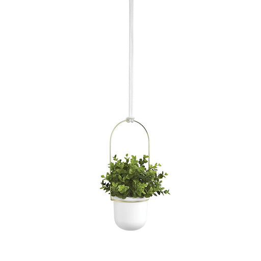 Umbra Triflora Hanging Planter, White/Brass