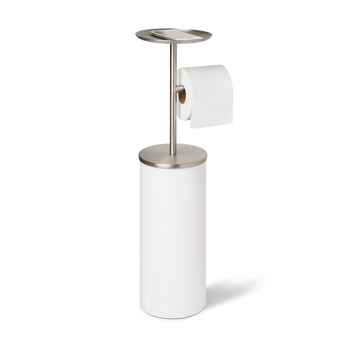 Umbra Portaloo Toilet Paper Stand, White/Nickel