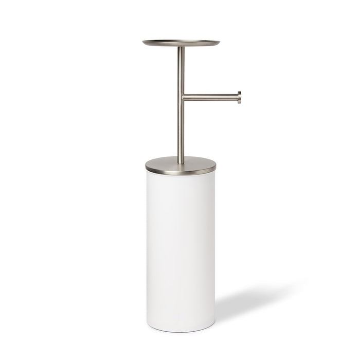 Umbra Portaloo Toilet Paper Stand, White/Nickel