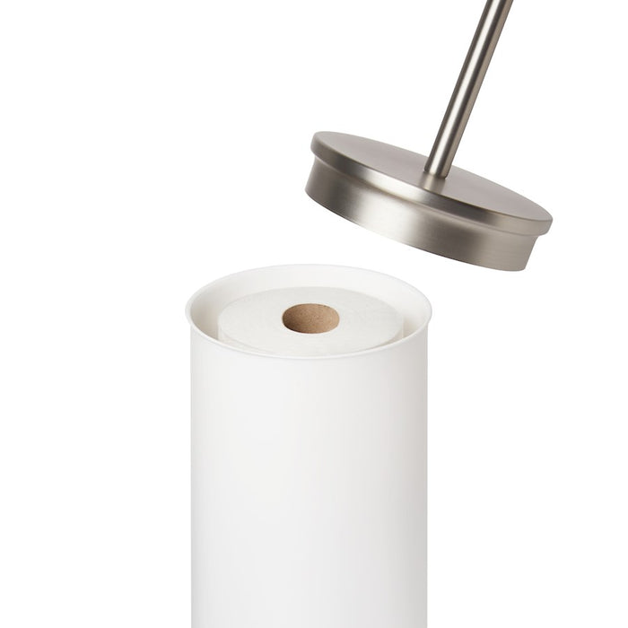 Umbra Portaloo Toilet Paper Stand, White/Nickel