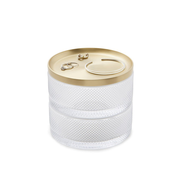 Umbra Tesora Glass Box, Brass