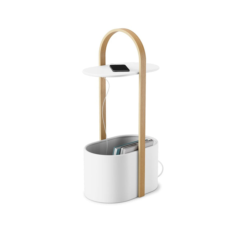 Umbra Bellwood Storage Table, White/Natural