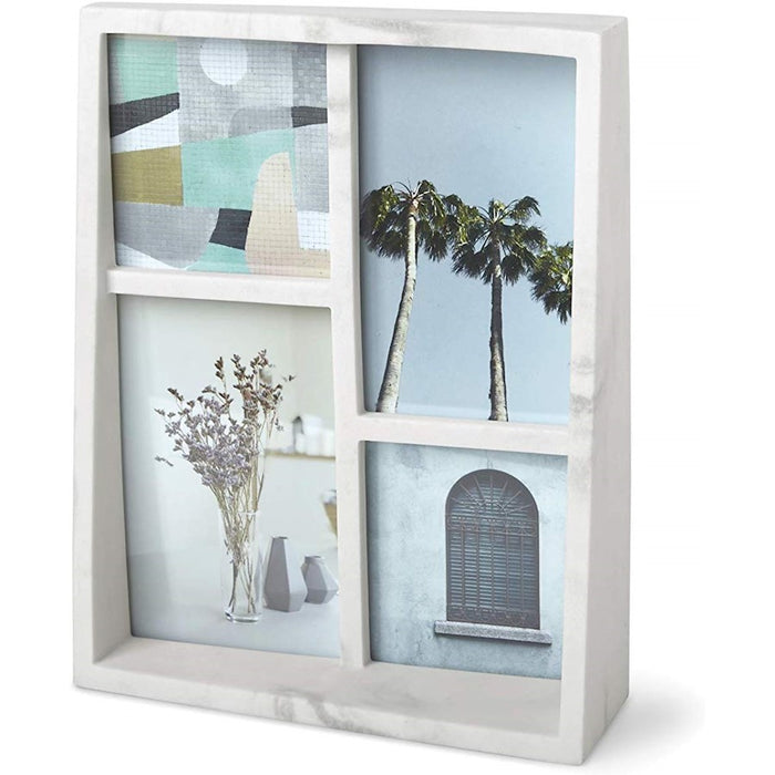 Umbra Edge Marble Photo Display 4Op, White Marble