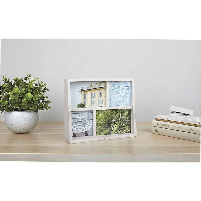 Umbra Edge Marble Photo Display 4Op, White Marble