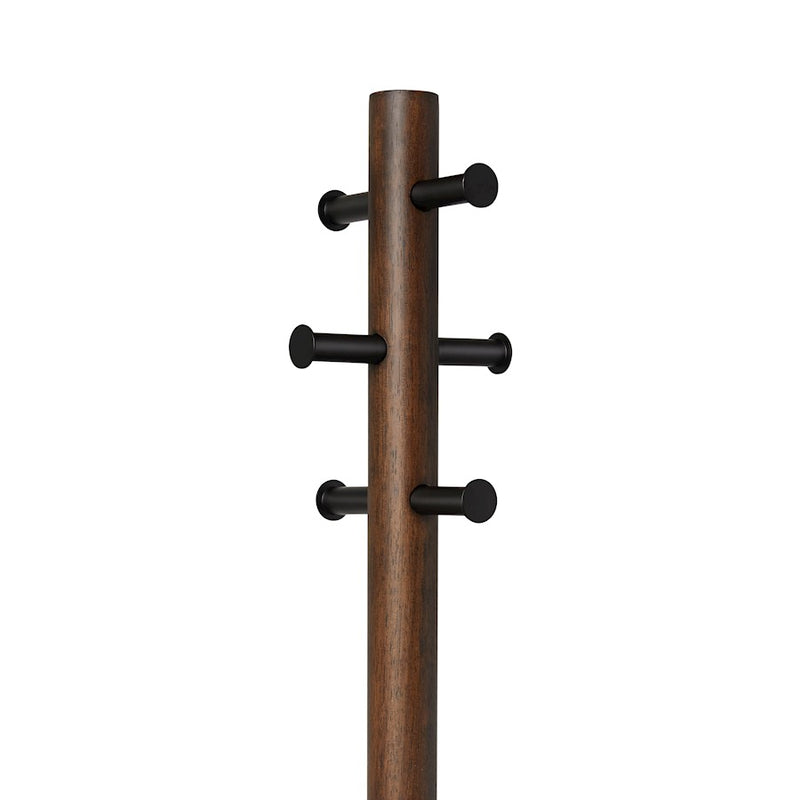 Umbra Pillar Stool/Coatrack, Black/Walnut
