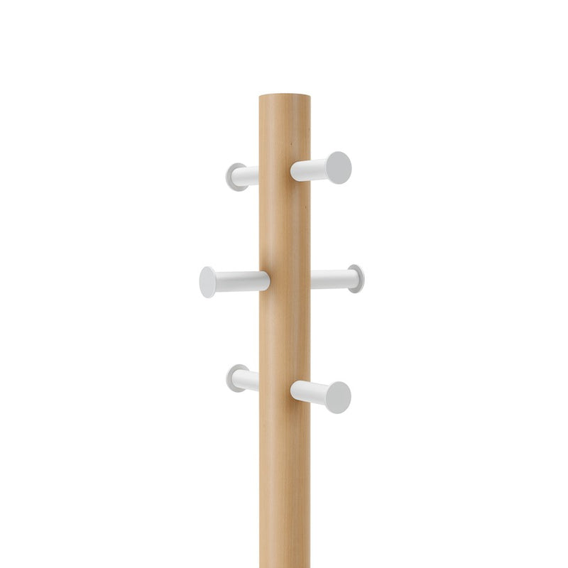 Umbra Pillar Stool/Coatrack, White/Natural